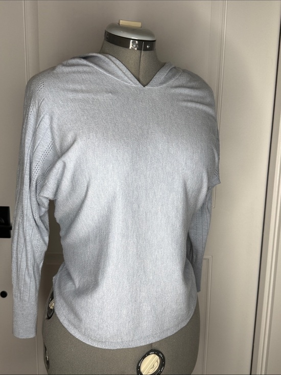 Vila Milano Tops - Vila Milano Light Blue Hooded Women's Knit Top